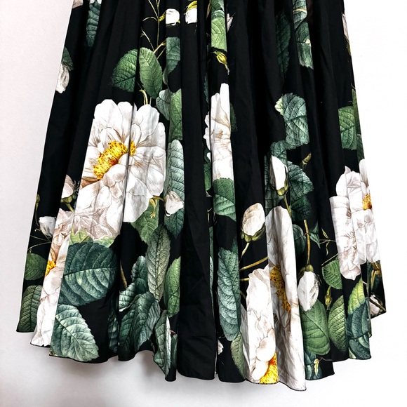 Giambattista Valli Giant Floral Bloom Maxi Dress Black Green IT 40 Designer NWOT - Picture 4 of 14